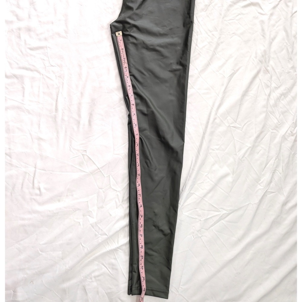 NWT Offline by AERIE Real Luxe Olive Green Faux Leather Hi-Rise Leggings SMALL - Picture 7 of 9